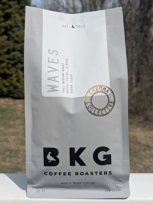 BKG WAVES Premium Whole Bean Coffee 12oz (Full Medium Roast)