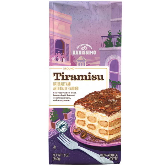 Barissimo Tiramisu Flavored Ground Coffee  12oz (Medium Roast)