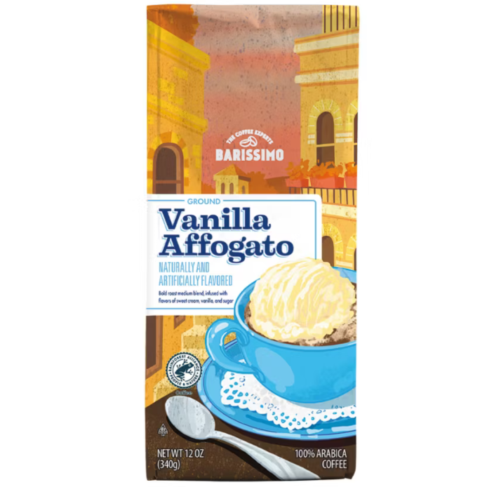 Barissimo Vanilla Affogato Flavored Ground Coffee 12oz (Medium Roast)