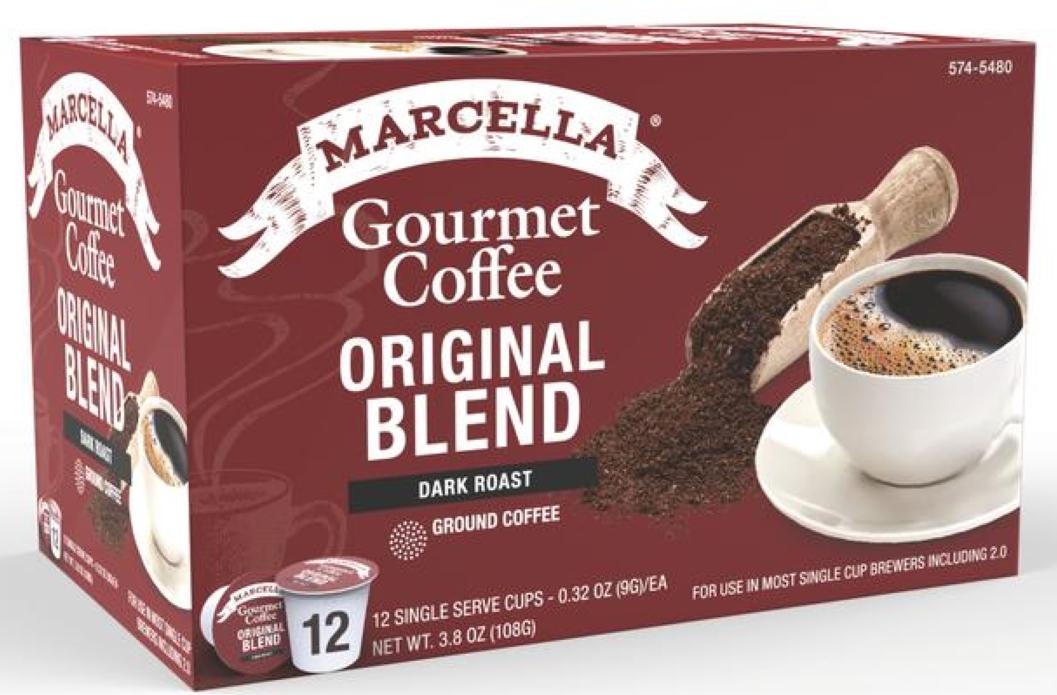 Marcella Gourmet Coffee Dark Roast Coffee Pods 12ct