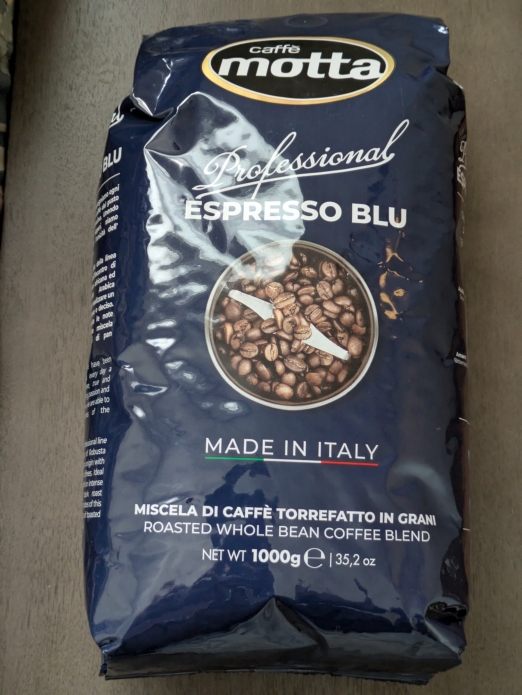 Cafe MOTTA Professional  Espresso BLU Roasted Whole Bean Coffee Blend 2.2lbs (Dark Roast)