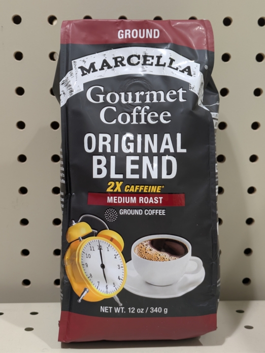 Marcella Original Blend 2X Caffeine Medium Roast Gourmet Ground Coffee 12oz (Medium Roast)