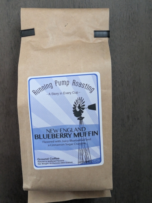 Running Pump New England Blueberry Muffin Flavored Ground Coffee 1Lb Running Pump New England Blueberry Muffin Flavored Ground Coffee 1Lb