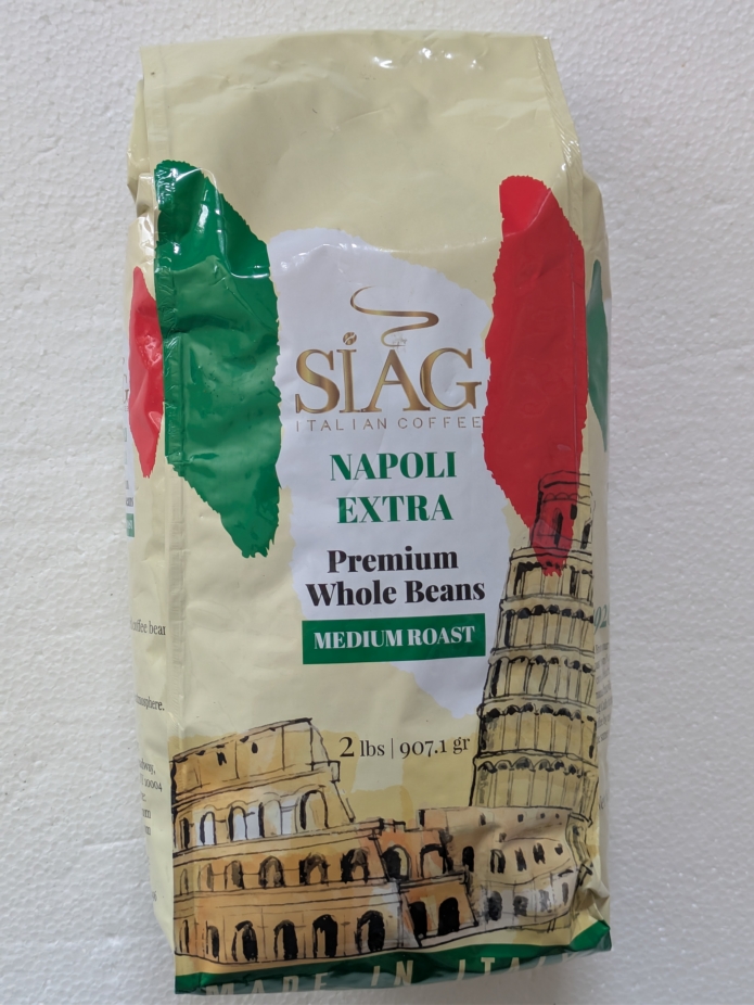 SIAG Napoli Extra Whole Bean  Coffee 2lbs (Medium Roast)